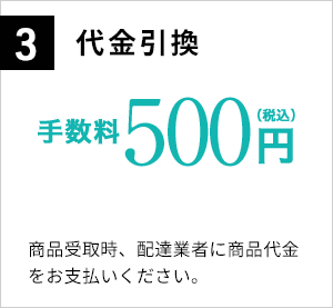 3.代金引換 手数料500円(税込)